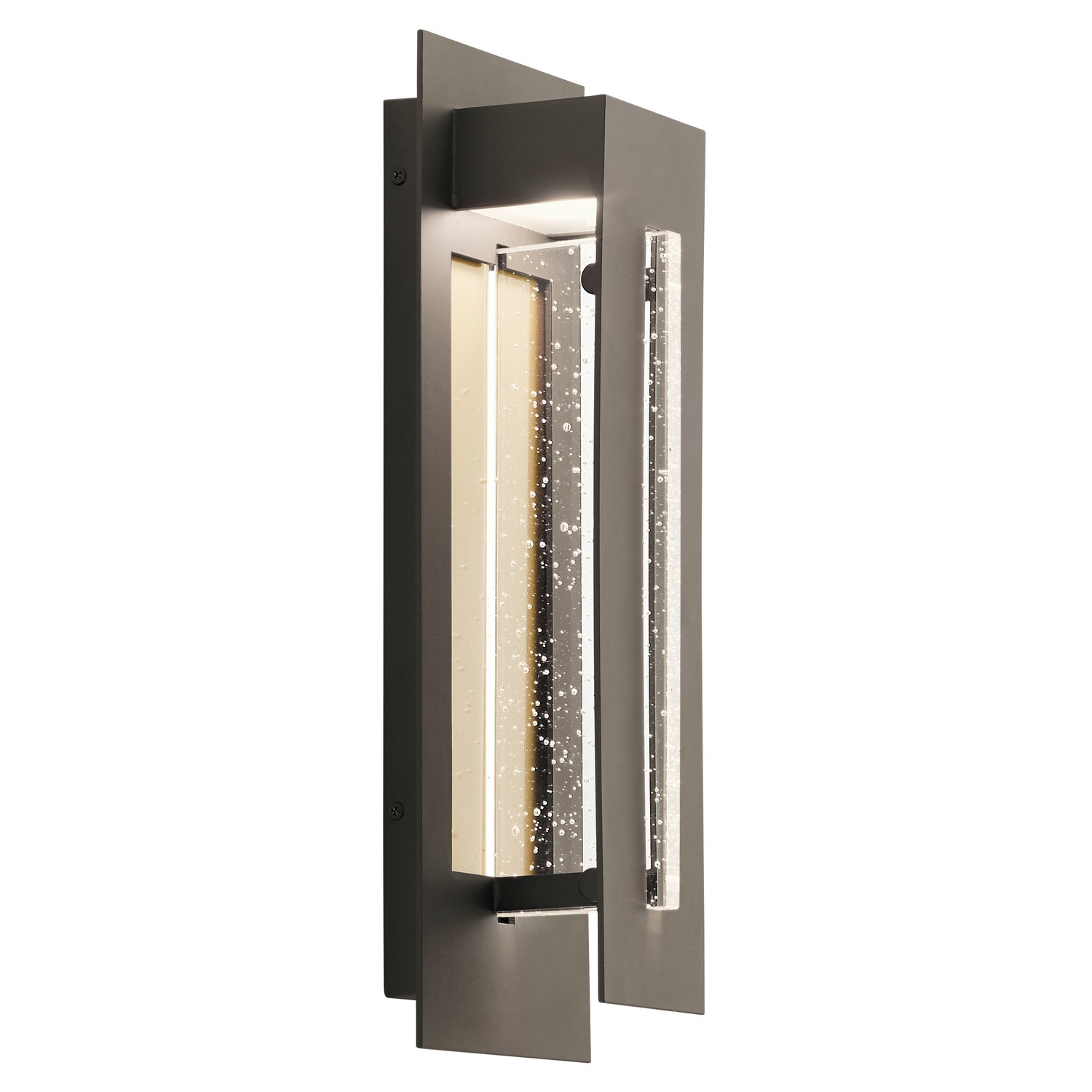 KICHLER 49945OZLED River Path 17.5" Led Outdoor Wall Light With Clear Seeded Glass In Olde Bronze