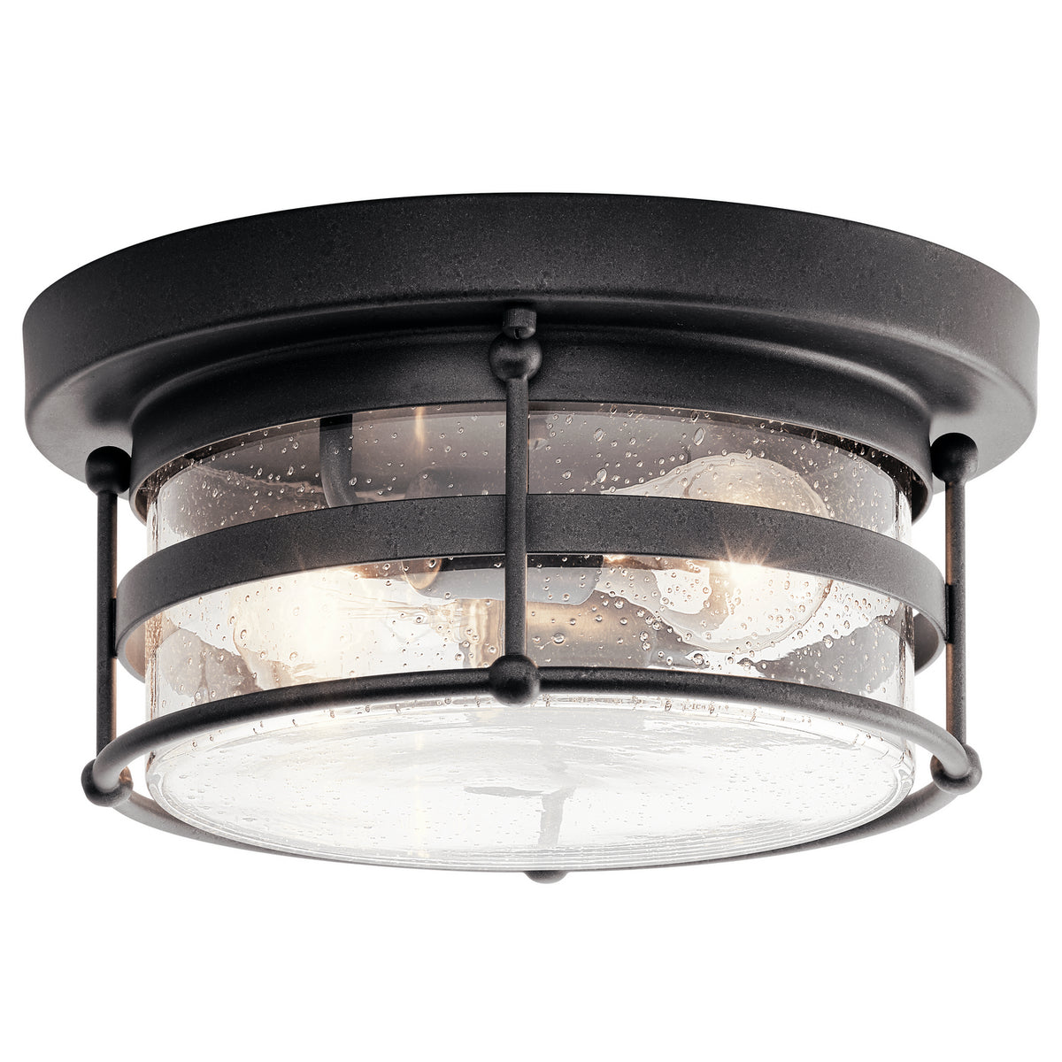 KICHLER 49965AVI Mill Lane 2 Light Flush Mount Anvil Iron