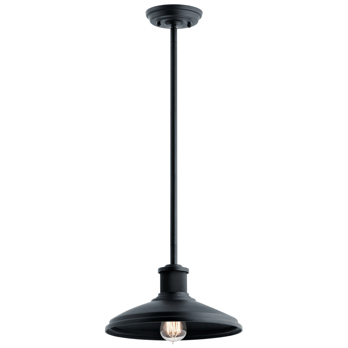 KICHLER 49982BKT Allenbury 12" 1 Light Outdoor Convertible Pendant Light With Textured Black