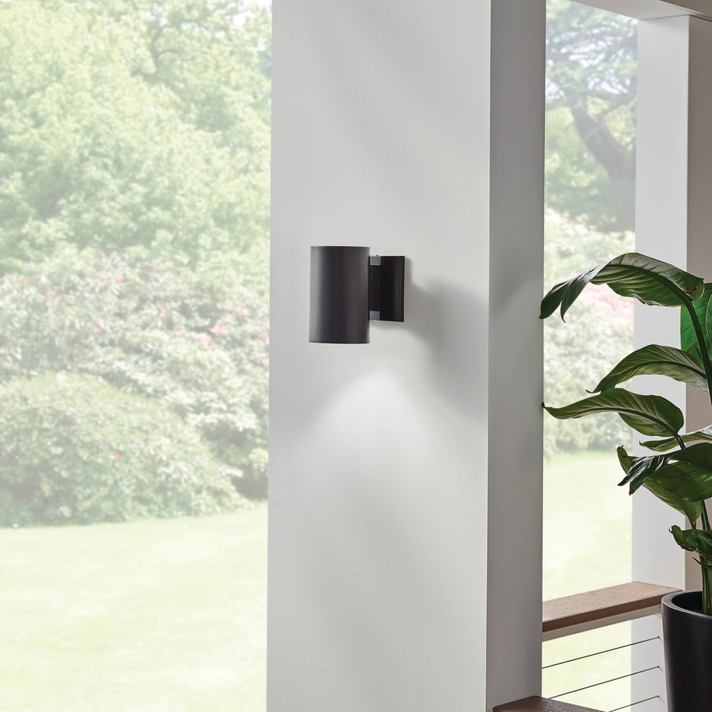 KICHLER 9234BK Cylinder 7" 1 Light Wall Light Black