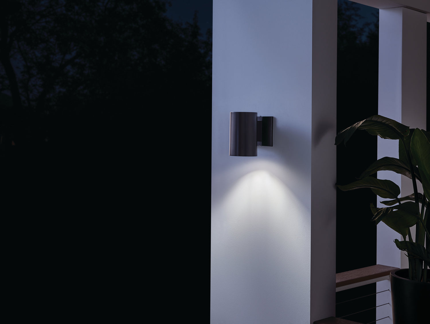 KICHLER 9234BK Cylinder 7" 1 Light Wall Light Black