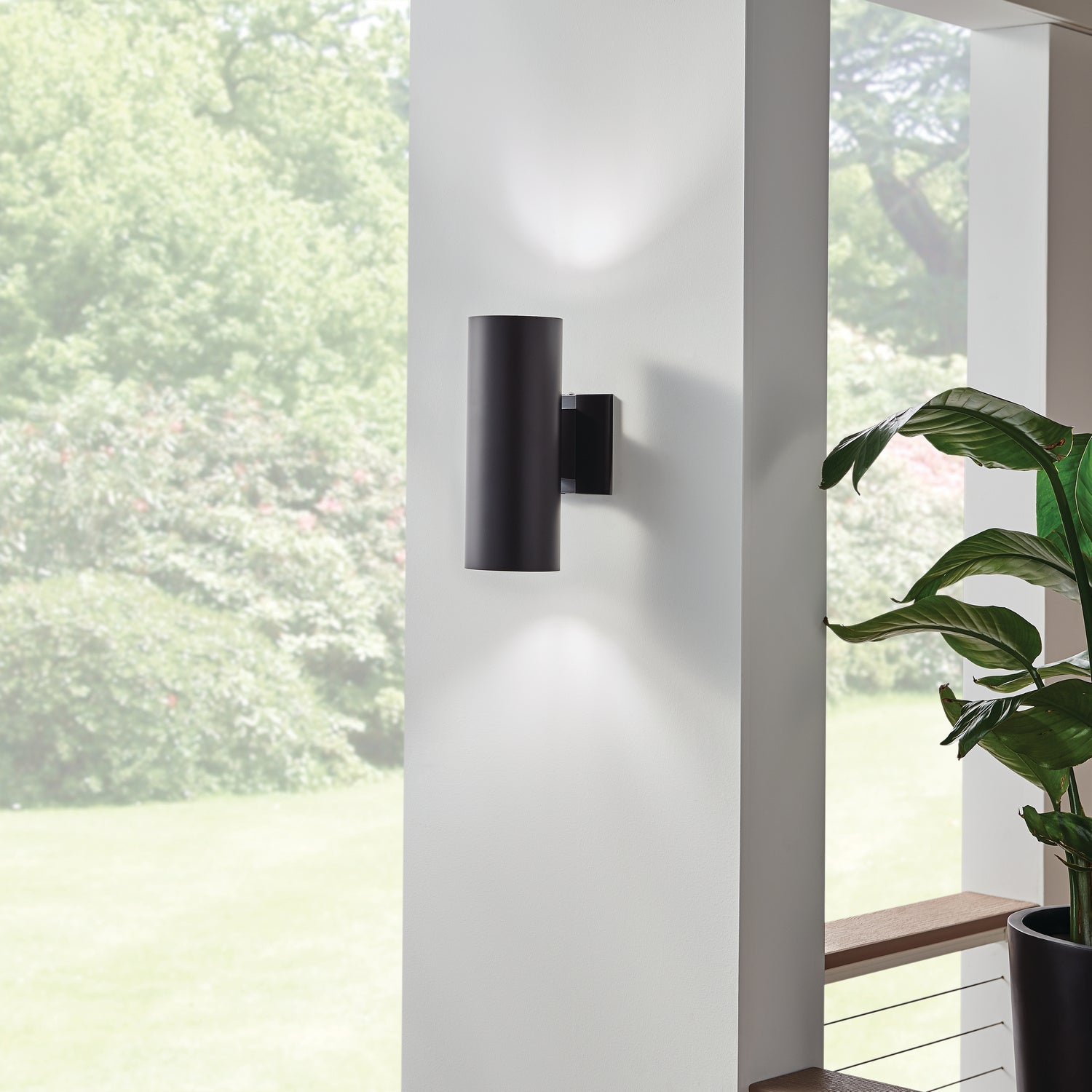 KICHLER 9244BK Cylinder 12" Wall Light Black