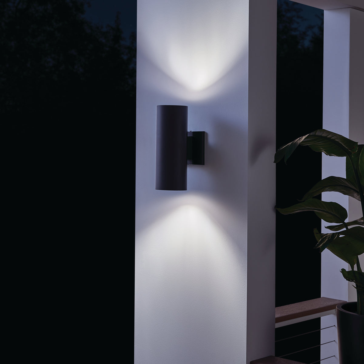 KICHLER 9244BK Cylinder 12" Wall Light Black