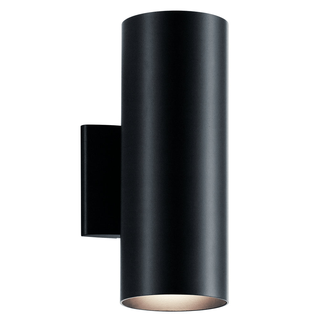 KICHLER 9244BK Cylinder 12" Wall Light Black