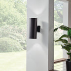 KICHLER 9246BK Cylinder 15" 2 Light Wall Light Black