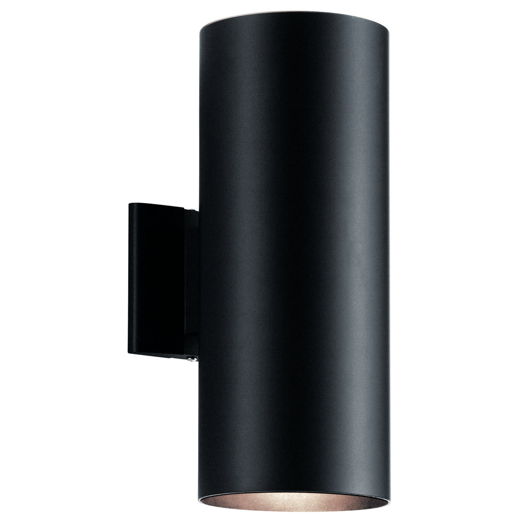 KICHLER 9246BK Cylinder 15" 2 Light Wall Light Black