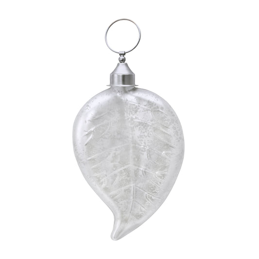 ELK SIGNATURE 876015 White Satin Leaf Ornament