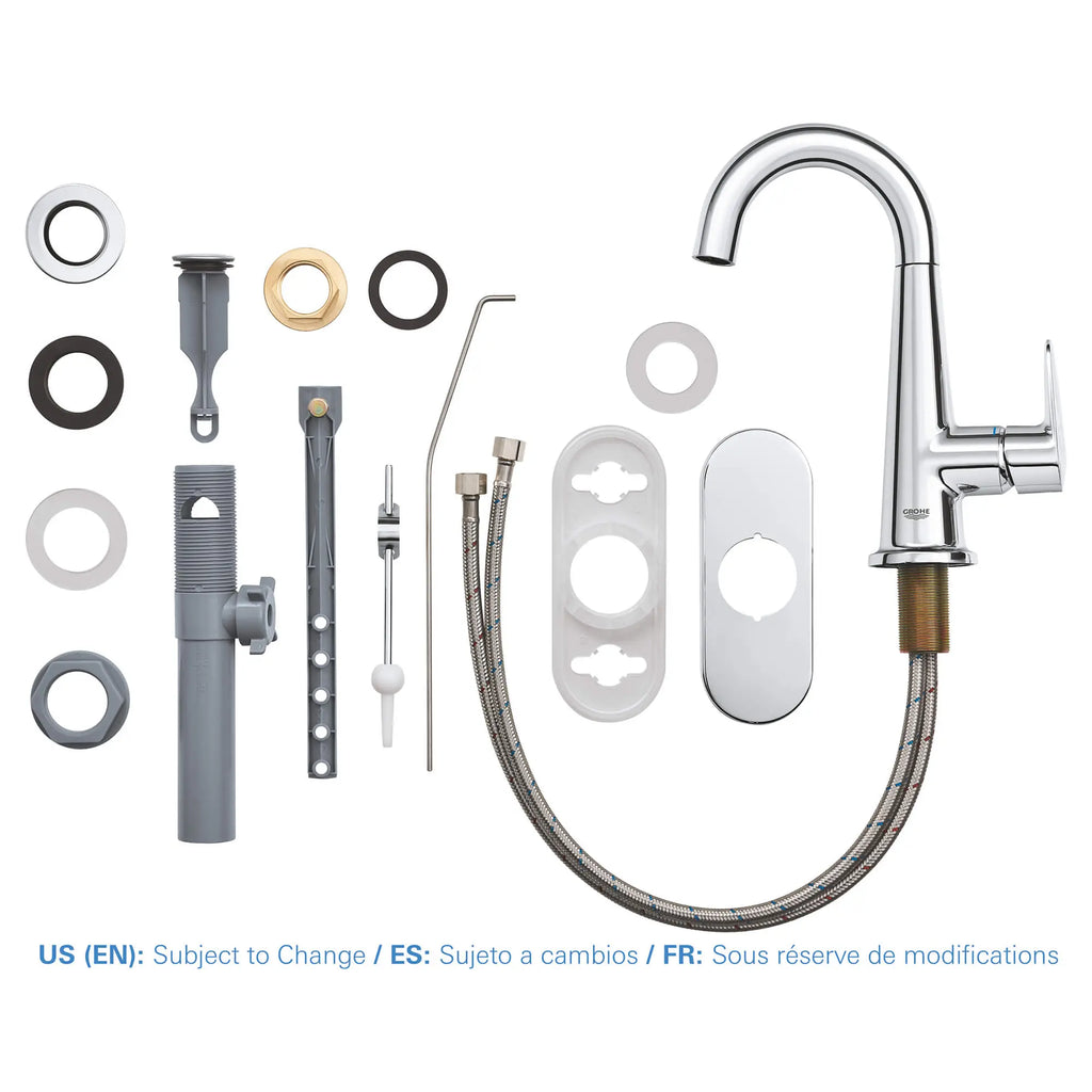 GROHE 23837000 Veletto Single-Handle 4" Centerset Bathroom Faucet, 1.2 GPM - Chrome