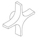 KOHLER Handle, Large Cross - Vibrant Brushed Nickel, K-87819-BN