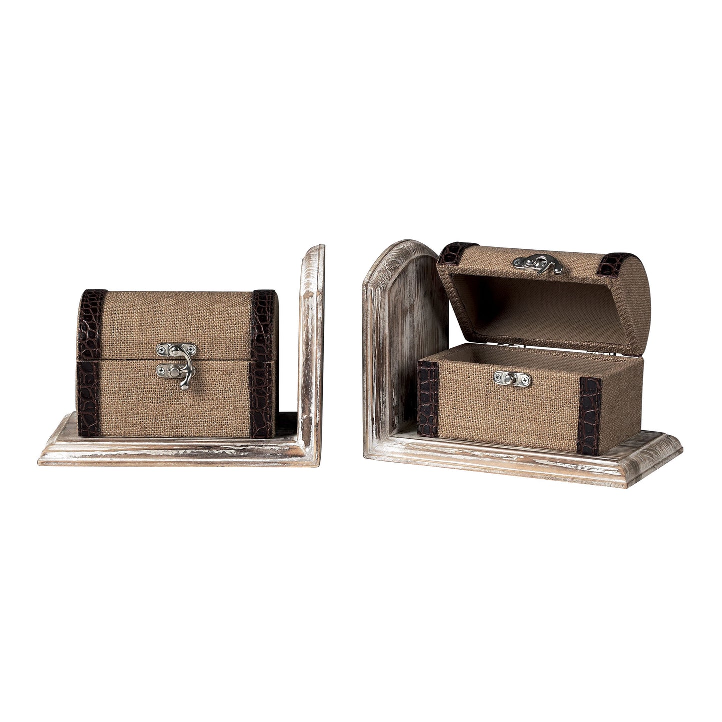 ELK STUDIO 89-8014/S2 Travellers Trunk Bookends (Pair)