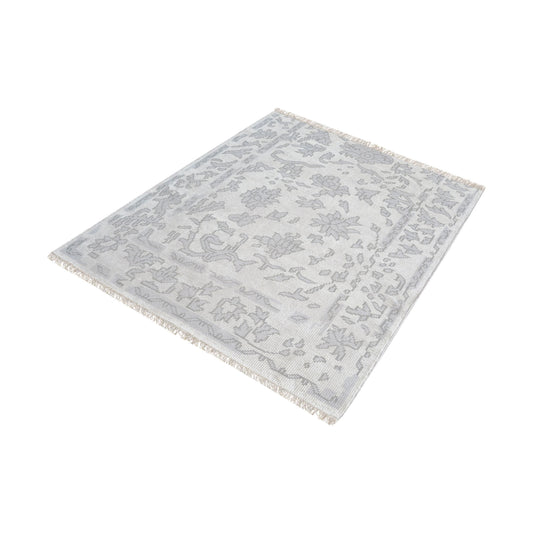 ELK SIGNATURE 8905-284 Harappa Hand-knotted Wool Rug in Silver and Ivory