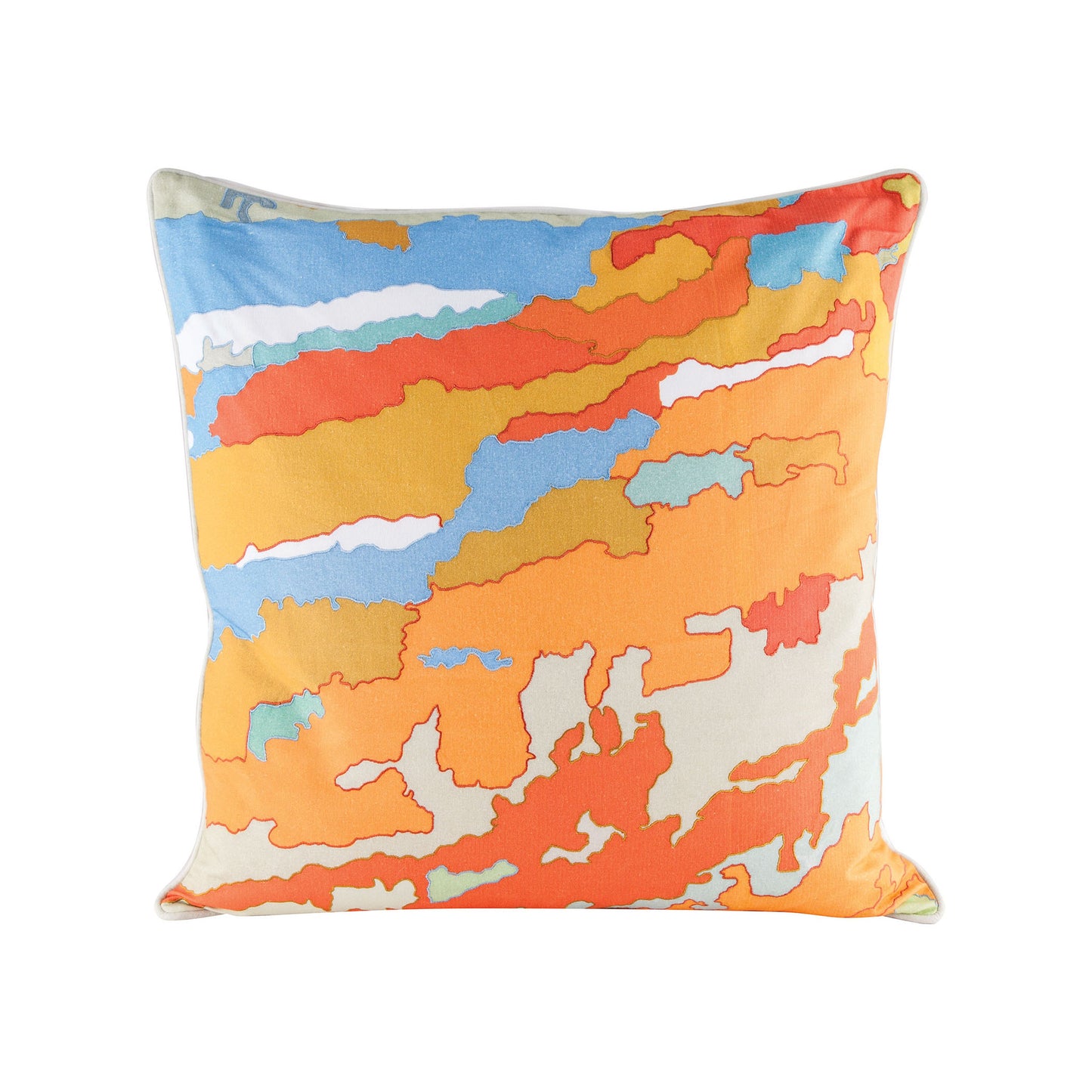 ELK SIGNATURE 8906-007-C Orange Topography Pillow with Goose Down Insert