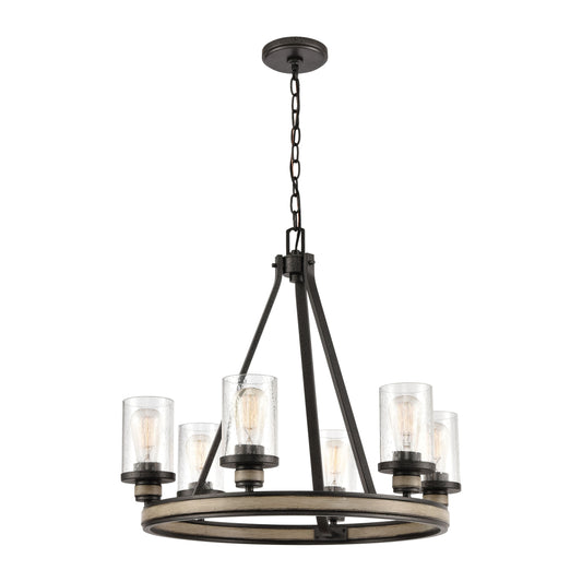 ELK SHOWROOM 89159/6 Beaufort 24'' Wide 6-Light Chandelier - Anvil Iron