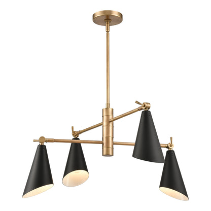 ELK SHOWROOM 89216/4 Calder 26'' Wide 4-Light Chandelier - Natural Brass