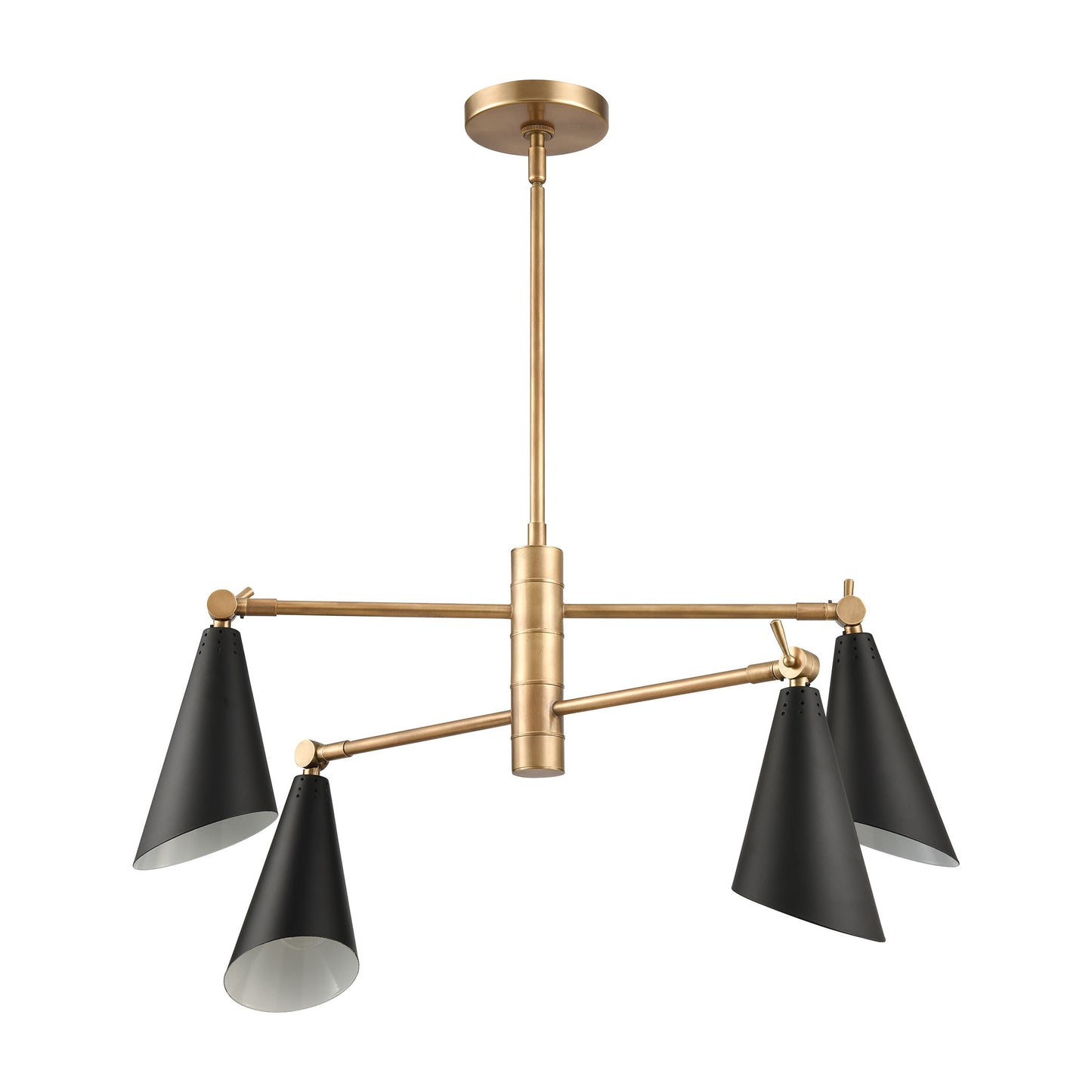 ELK SHOWROOM 89216/4 Calder 26'' Wide 4-Light Chandelier - Natural Brass