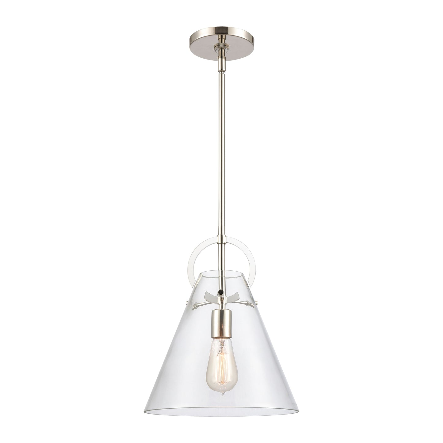 ELK SHOWROOM 89326/1 Gabby 11'' Wide 1-Light Mini Pendant - Polished Nickel