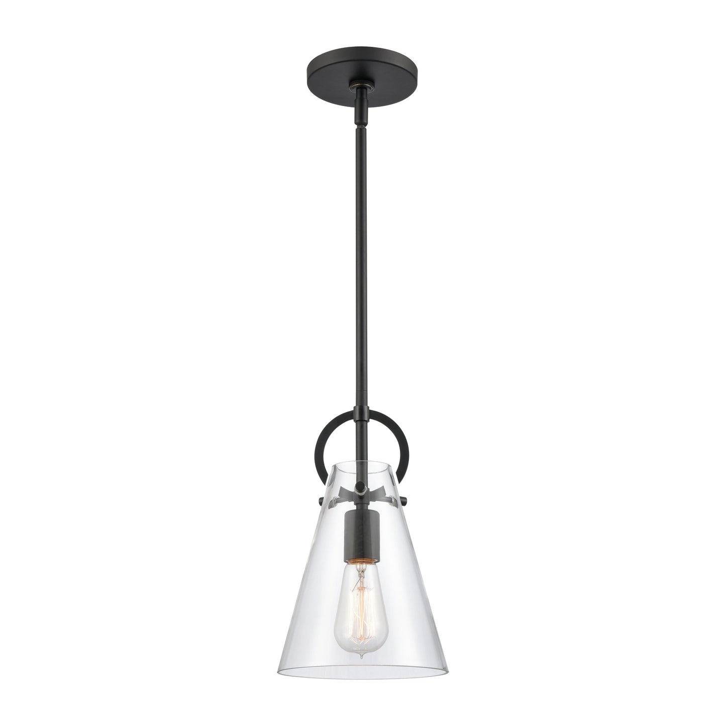 ELK SHOWROOM 89345/1 Gabby 7'' Wide 1-Light Mini Pendant - Matte Black