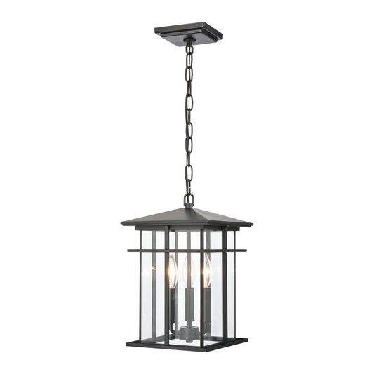 ELK SHOWROOM 89365/3 Oak Park 9'' Wide 3-Light Outdoor Pendant - Matte Black