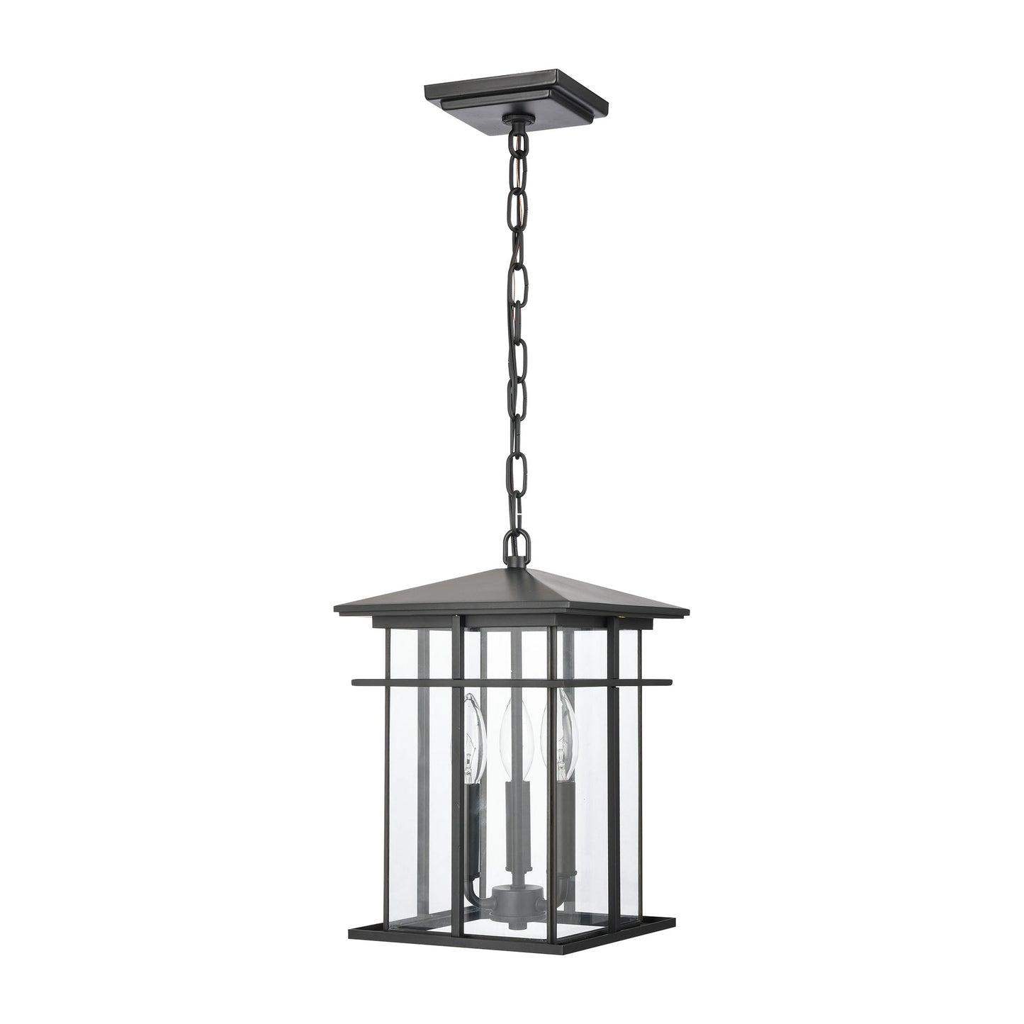 ELK SHOWROOM 89365/3 Oak Park 9'' Wide 3-Light Outdoor Pendant - Matte Black