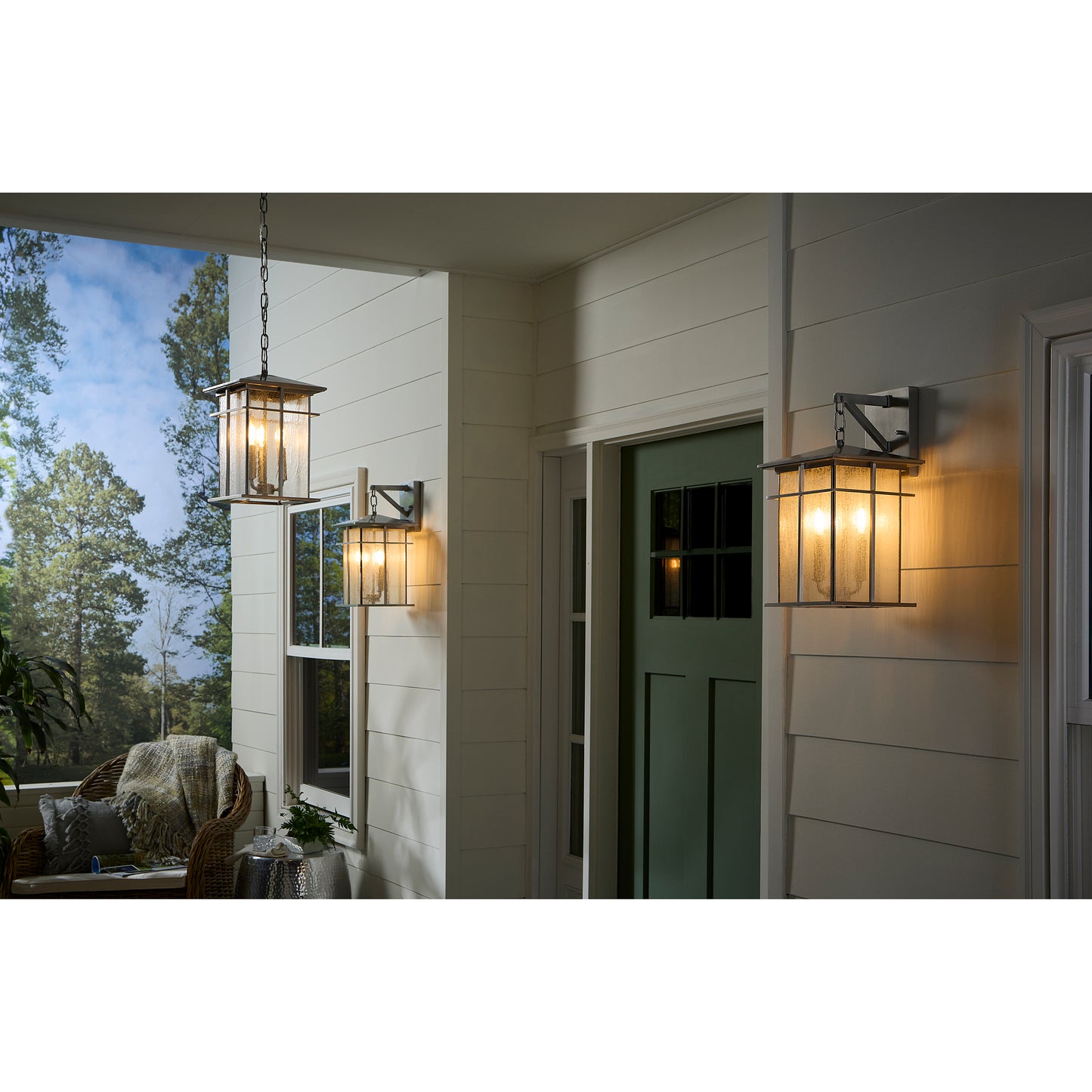 ELK SHOWROOM 89375/3 Oak Park 9'' Wide 3-Light Outdoor Pendant - Antique Brushed Aluminum