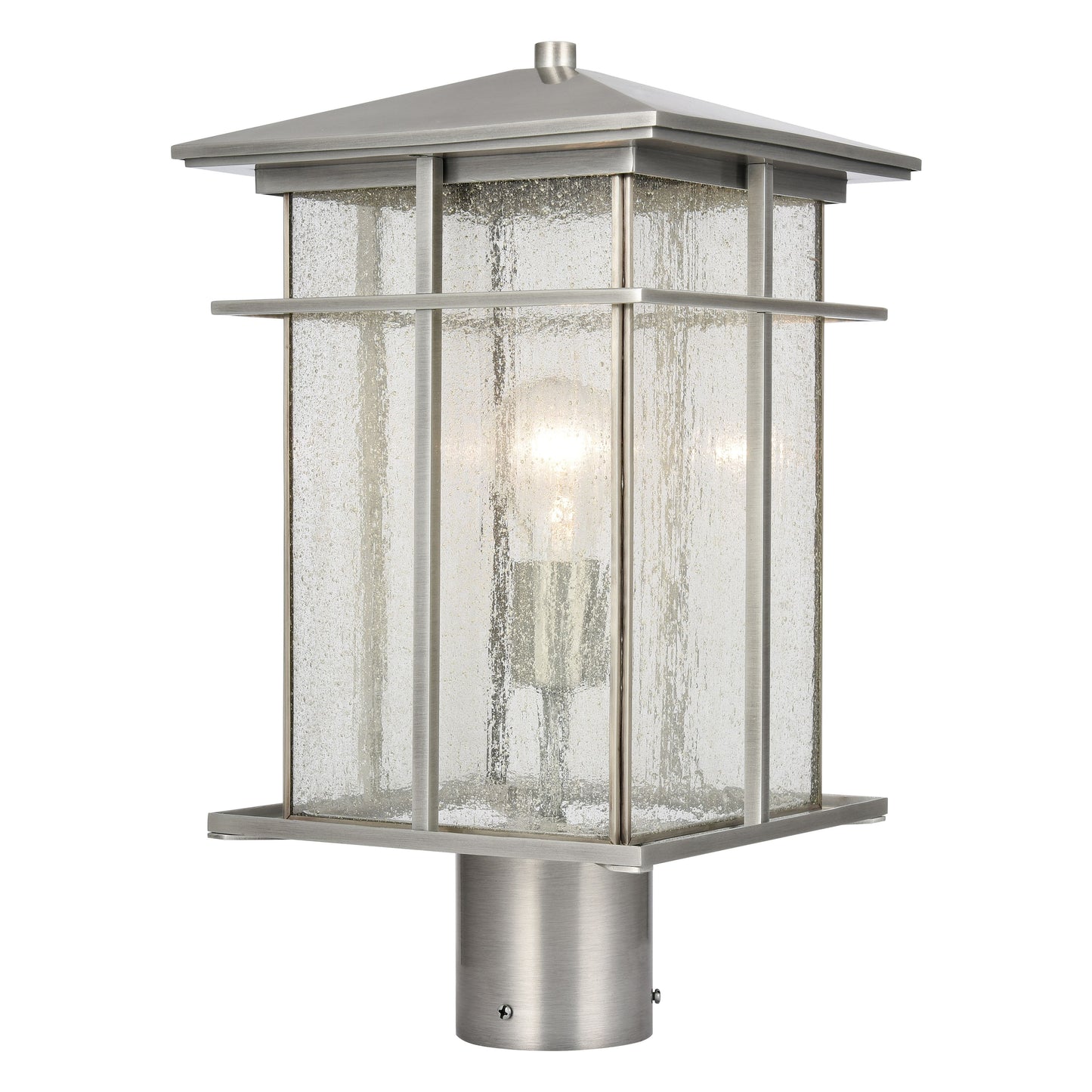 ELK SHOWROOM 89376/1 Oak Park 17'' High 1-Light Outdoor Post Light - Antique Brushed Aluminum