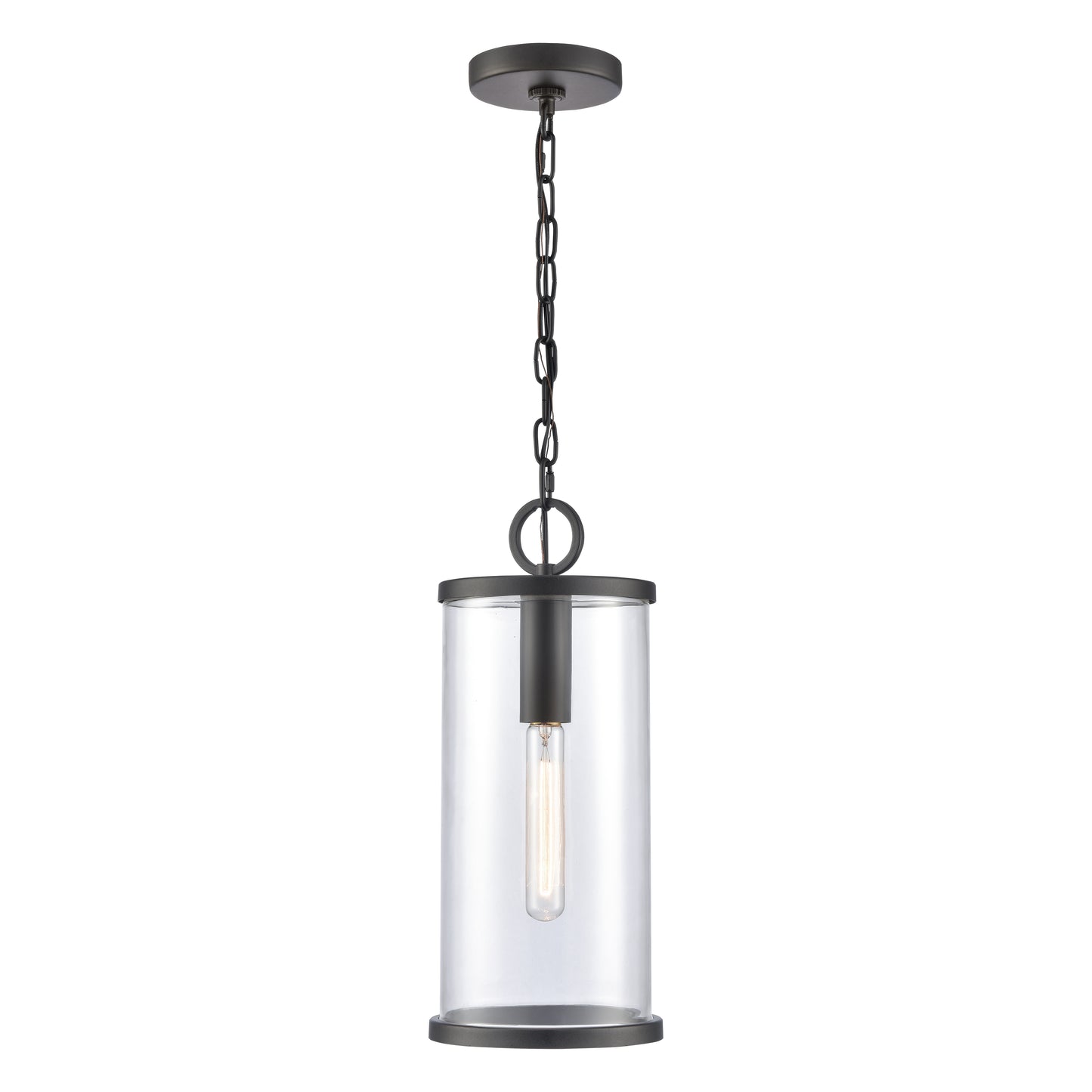 ELK SHOWROOM 89495/1 Hopkins 7.25'' Wide 1-Light Outdoor Hanging Light - Charcoal Black