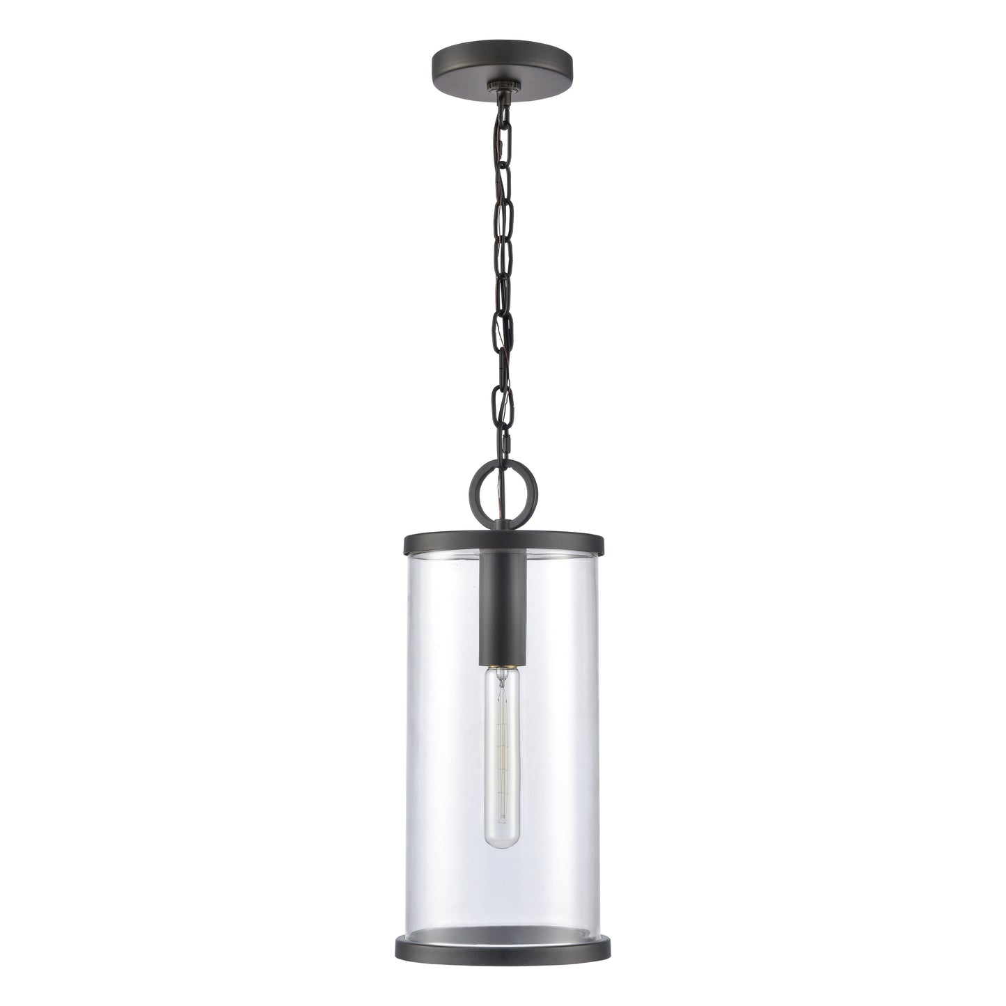 ELK SHOWROOM 89495/1 Hopkins 7.25'' Wide 1-Light Outdoor Hanging Light - Charcoal Black