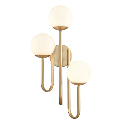 ELK SHOWROOM 89673/3 Caroline 28'' High 3-Light Left Sconce - Brushed Gold