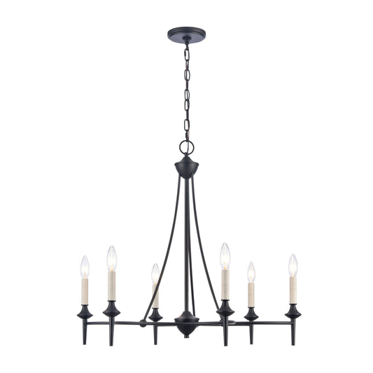 ELK SHOWROOM 89697/6 Solomon 28'' Wide 6-Light Chandelier - Matte Black