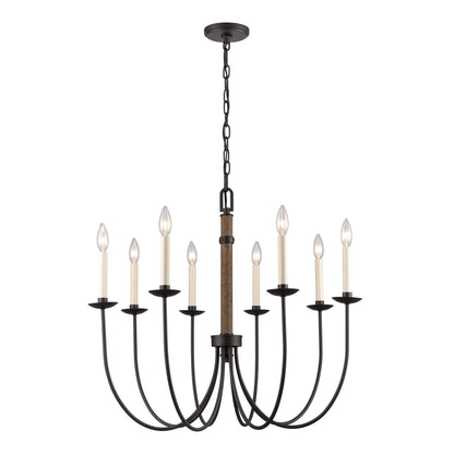 ELK SHOWROOM 89708/8 Neville 28'' Wide 8-Light Chandelier - Charcoal Black