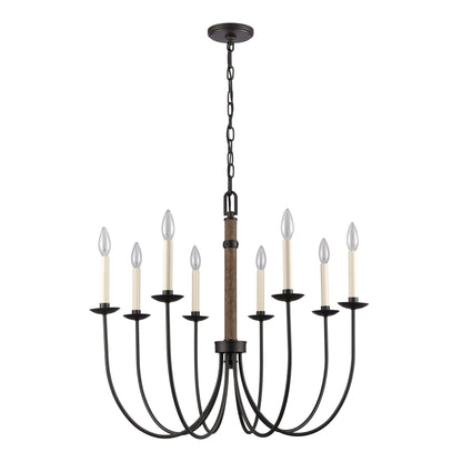 ELK SHOWROOM 89708/8 Neville 28'' Wide 8-Light Chandelier - Charcoal Black