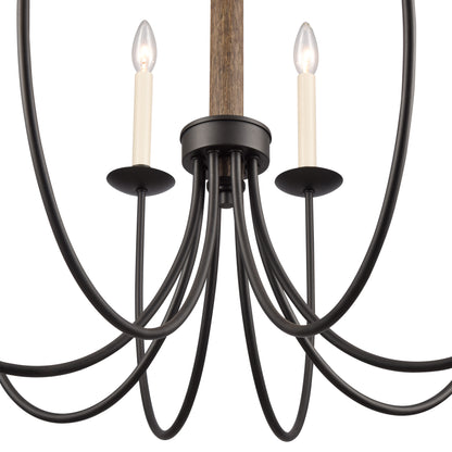 ELK SHOWROOM 89708/8 Neville 28'' Wide 8-Light Chandelier - Charcoal Black