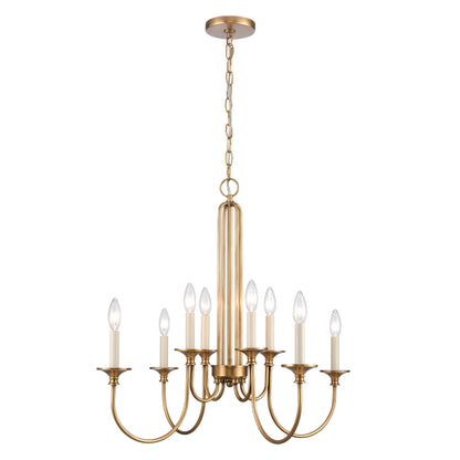 ELK SHOWROOM 89726/8 Cecil 28'' Wide 8-Light Chandelier - Natural Brass