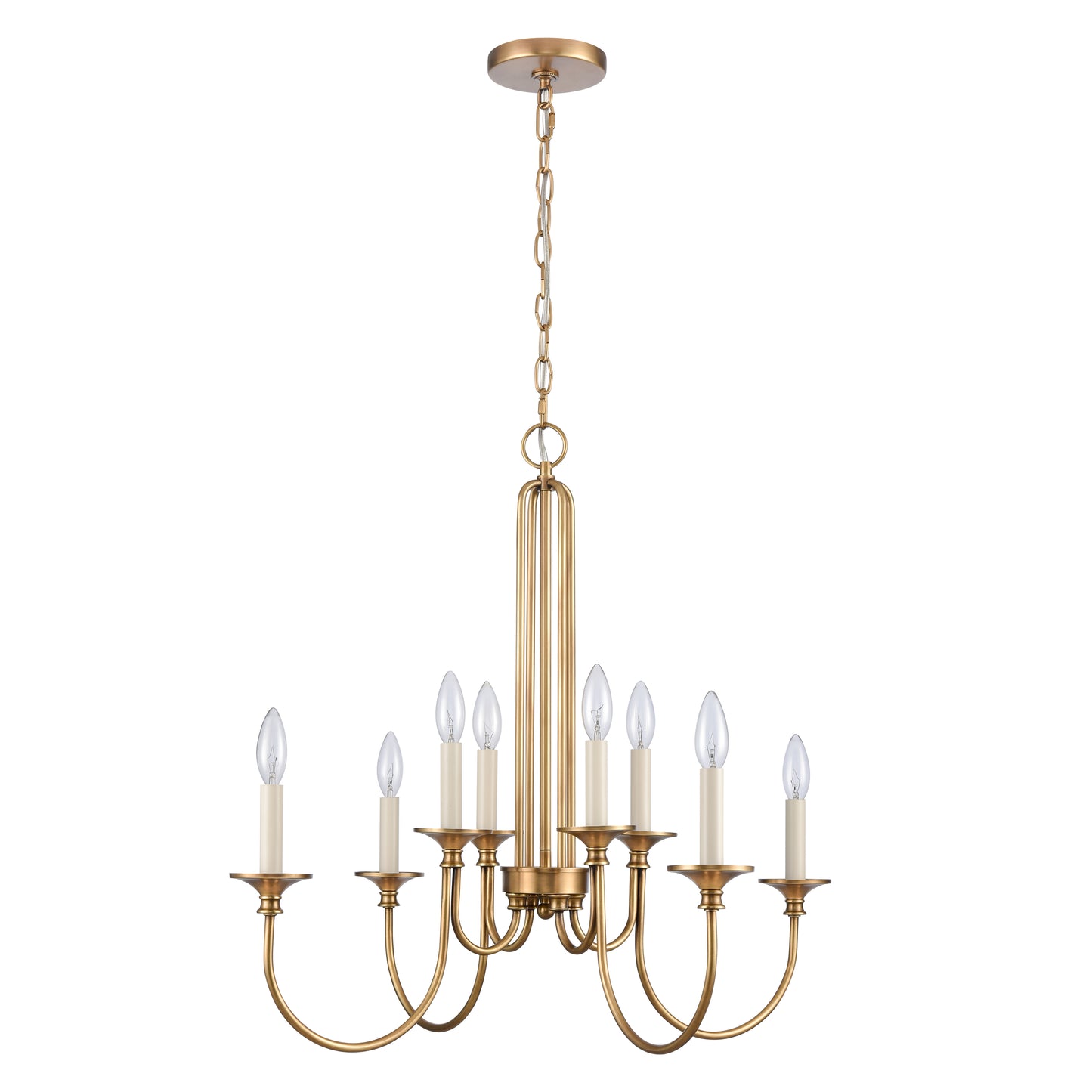 ELK SHOWROOM 89726/8 Cecil 28'' Wide 8-Light Chandelier - Natural Brass