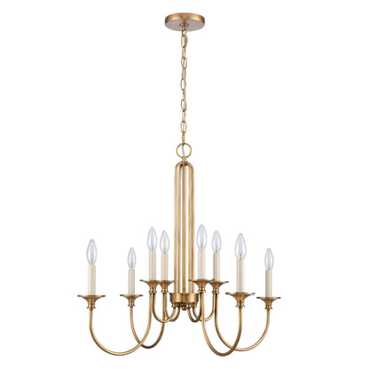 ELK SHOWROOM 89726/8 Cecil 28'' Wide 8-Light Chandelier - Natural Brass