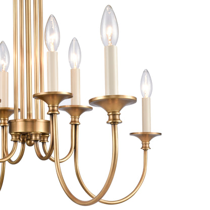 ELK SHOWROOM 89726/8 Cecil 28'' Wide 8-Light Chandelier - Natural Brass