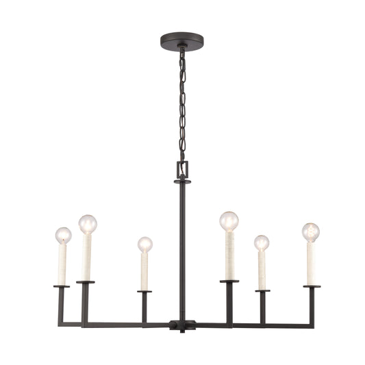 ELK SHOWROOM 89876/6 Dunne 30'' Wide 6-Light Chandelier - Matte Black