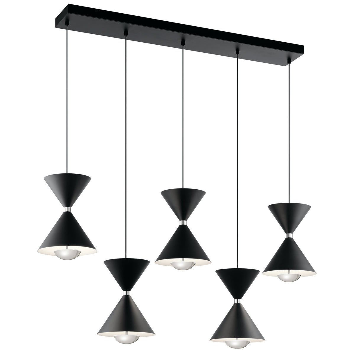 KICHLER 84113 Kordan 5 Light Linear Pendant Cluster Matte Black