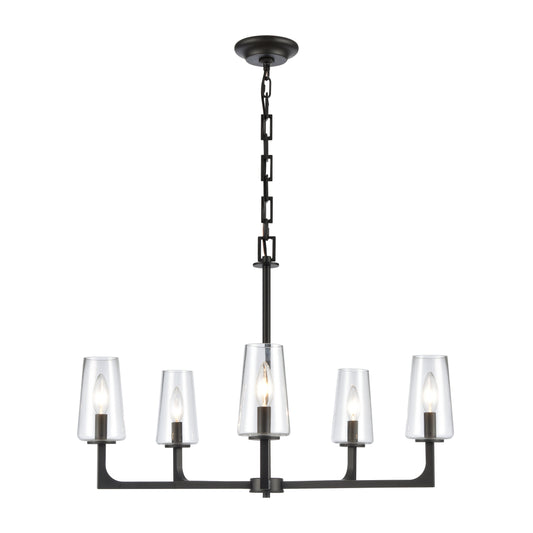 ELK SHOWROOM 89965/5 Fitzroy 28'' Wide 5-Light Chandelier - Matte Black