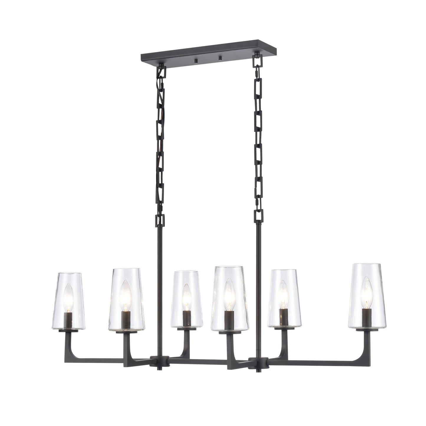 ELK SHOWROOM 89967/6 Fitzroy 36'' Wide 6-Light Linear Chandelier - Matte Black