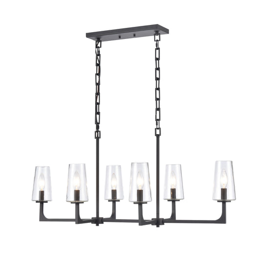 ELK SHOWROOM 89967/6 Fitzroy 36'' Wide 6-Light Linear Chandelier - Matte Black