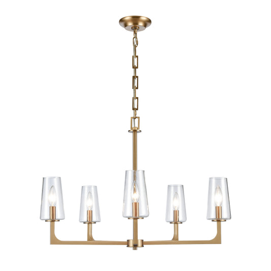 ELK SHOWROOM 89975/5 Fitzroy 28'' Wide 5-Light Chandelier - Lacquered Brass