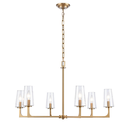 ELK SHOWROOM 89976/6 Fitzroy 34'' Wide 6-Light Chandelier - Lacquered Brass