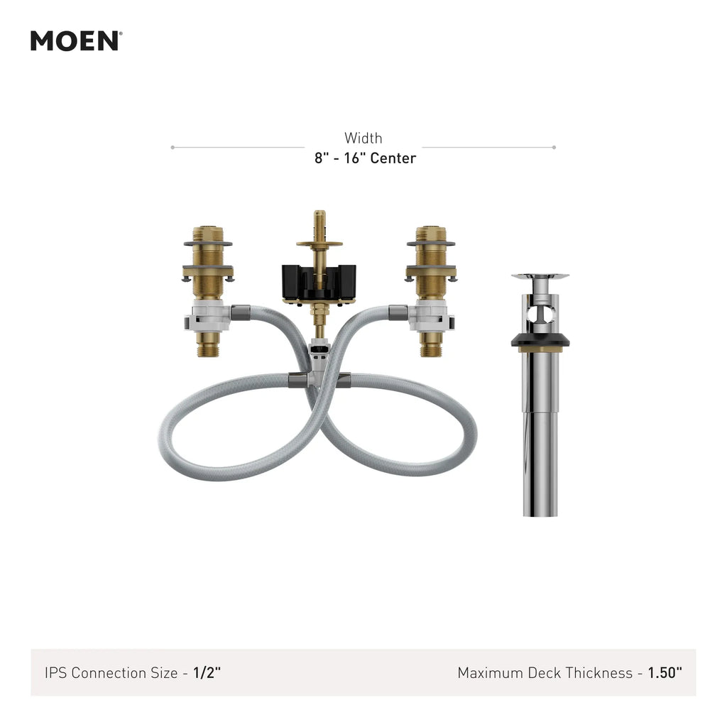 MOEN 9000 M-Pact Widespread Valve 8" - 16" Center 1/2" Ips Connection