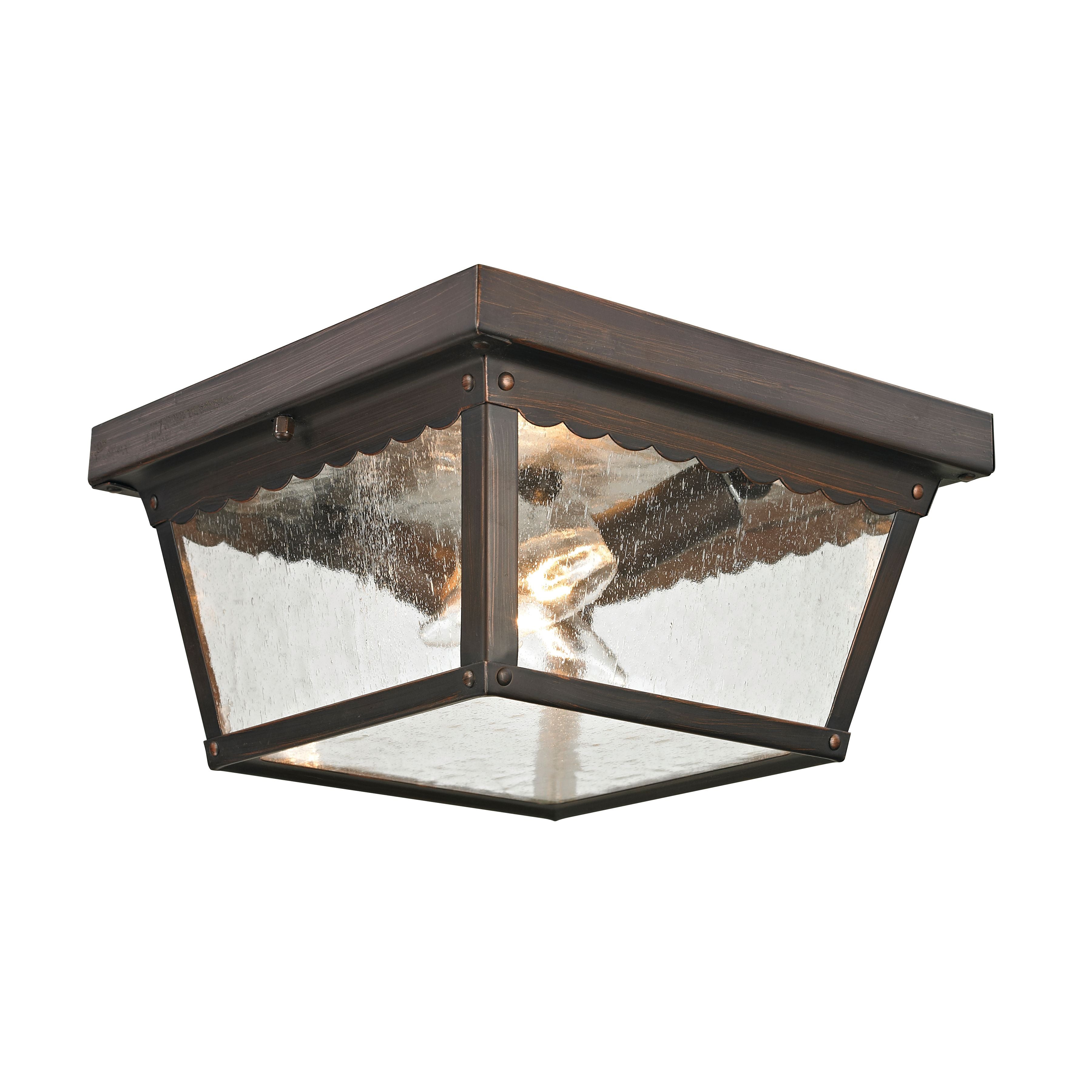 THOMAS 9002EF/70 Springfield 10'' Wide 2-Light Outdoor Flush Mount - Hazelnut Bronze