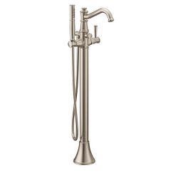 MOEN 9025BN Belfield Chrome One-Handle Tub Filler Includes Hand Shower - Brushed Nickel