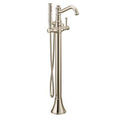 MOEN 9025NL Belfield Chrome One-Handle Tub Filler Includes Hand Shower - Polished Nickel