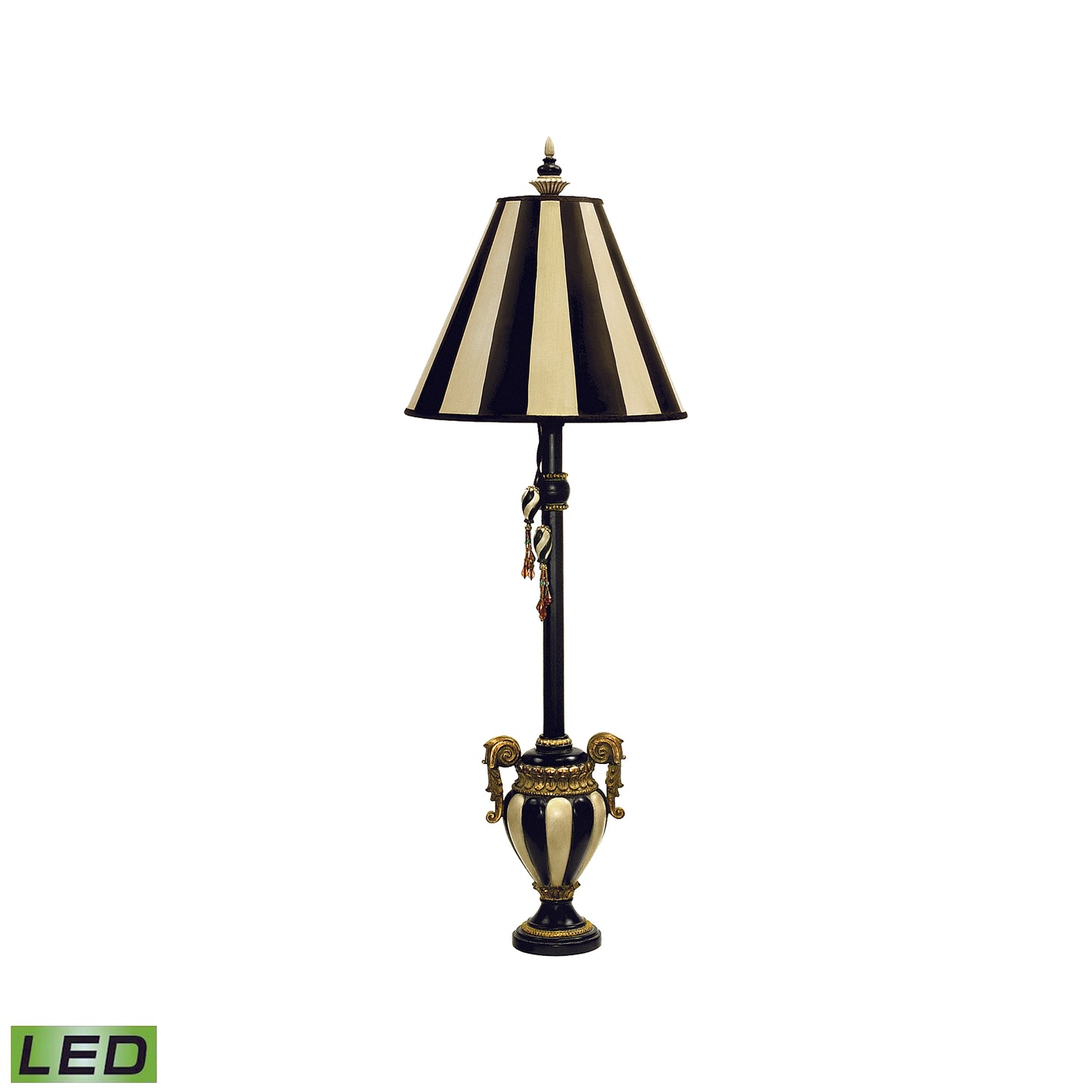 MARKETPLACE 91-234-LED Carnival Stripe 32'' High 1-Light Table Lamp - Antique Black - Includes LED Bulb