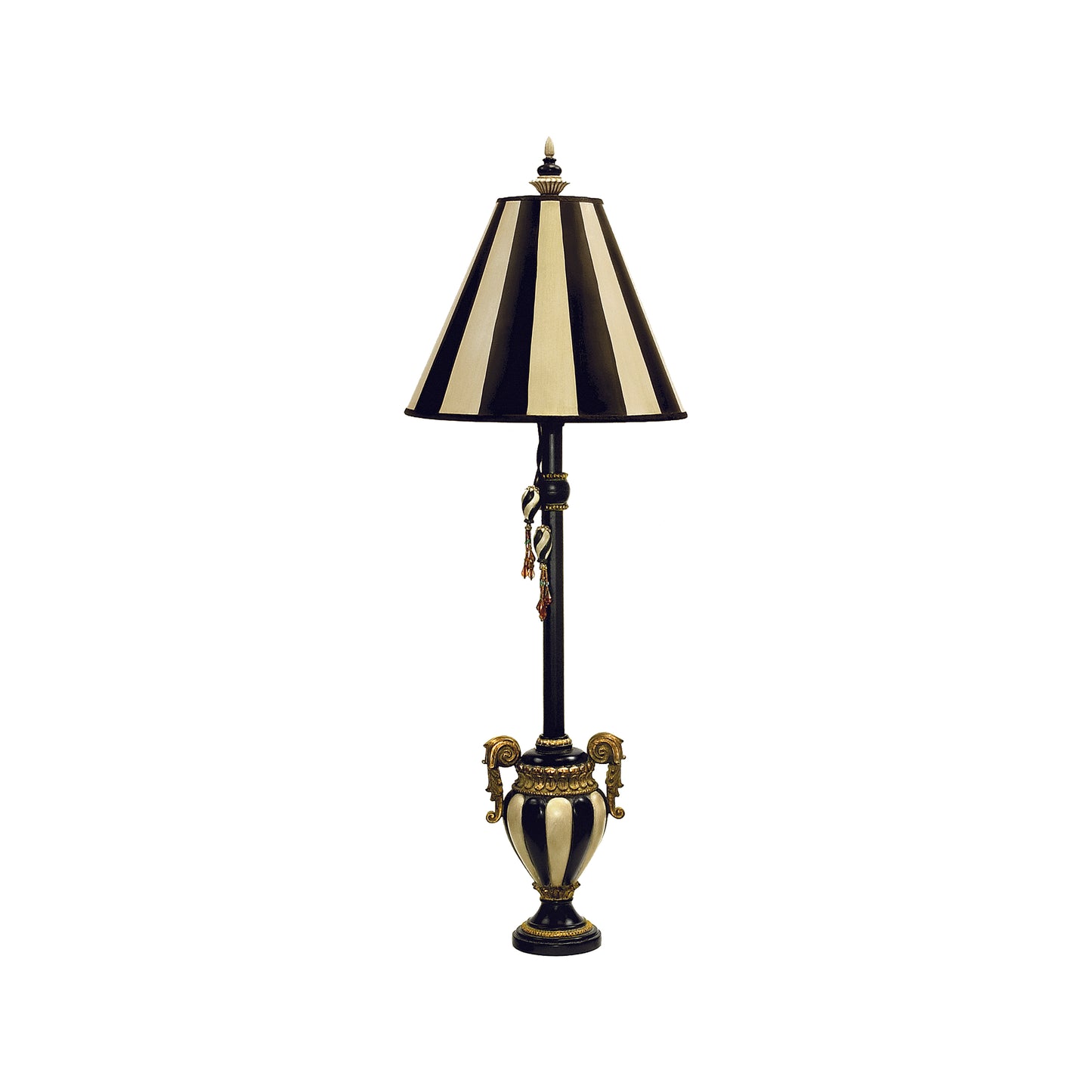 MARKETPLACE 91-234 Carnival Stripe 32'' High 1-Light Table Lamp - Antique Black