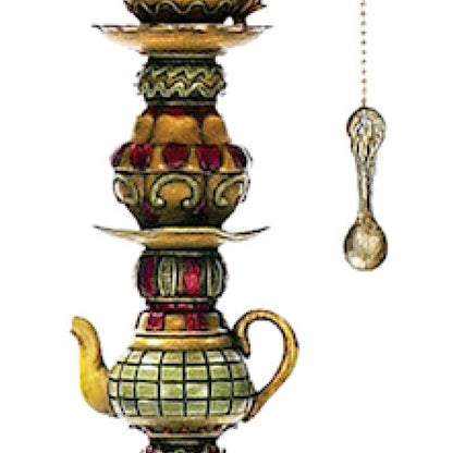 MARKETPLACE 91-253 Tea Service 35'' High 1-Light Table Lamp - Multicolor